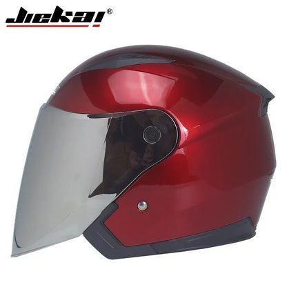 Genuine JieKai Motorcycle Helmet Unisex Scooter Motos Helmets Casco Capacete With Dual Lens