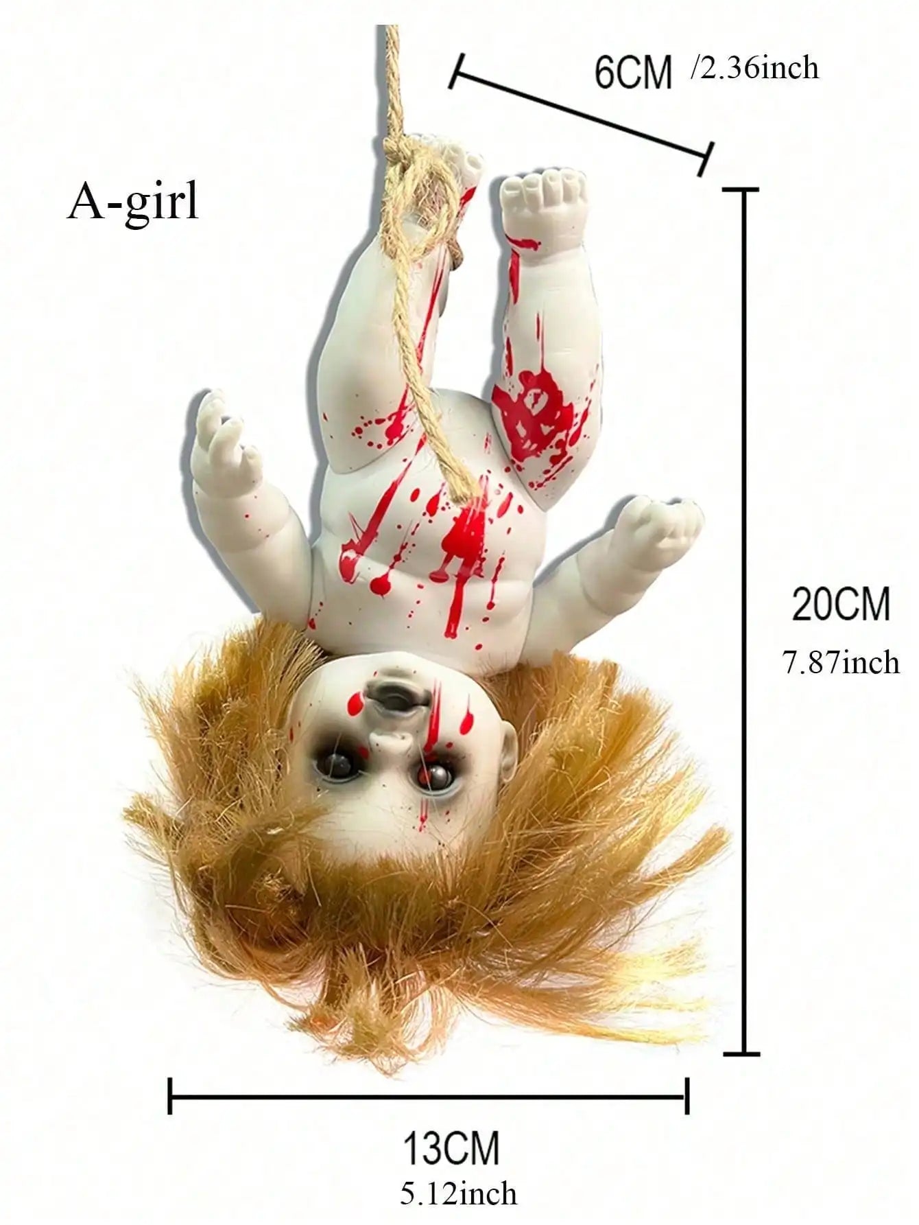 Halloween Decoration Hanging Ghost Doll, Art Decor Style, Seasonal Bar Courtyard Decoration Prop, Horror Theme Festive Decor.