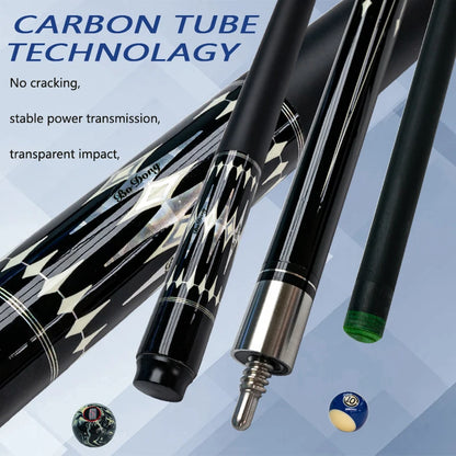 Professional Carbon Fiber Billiards Cue Stick Bag Set 12.5mm Tip Pool Cue Accessories for Carom Billiard Occupation Pool Games