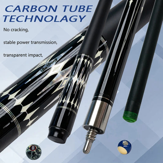 Professional Carbon Fiber Billiards Cue Stick Bag Set 12.5mm Tip Pool Cue Accessories for Carom Billiard Occupation Pool Games