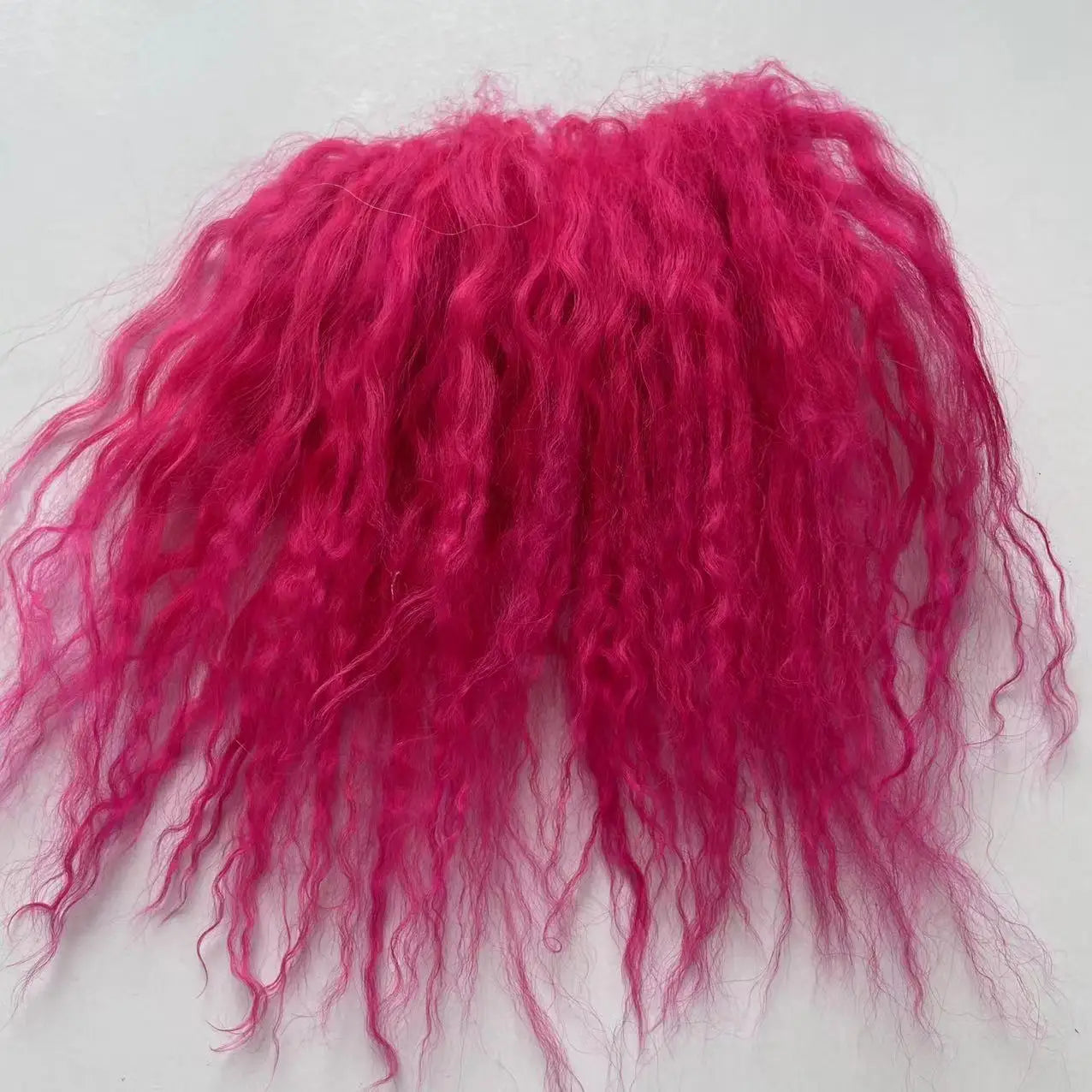 High Quality Sheepskin Wool Lamb Fur Pelt Hair Row Curly Hair Extensions SD Blyth Dolls Wigs Hair Wefts Accessories