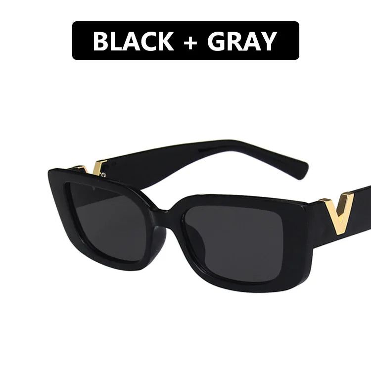 Retro Cat Eye Rectangle Sunglasses Women 2025 Trendy Vintage Designer v Sun Glasses  Eyewear Woman UV400 Lentes De Sol Mujer