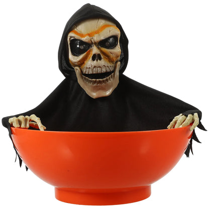 Halloween Props Animated Pumpkin Candy Holder Dish Decorations Trick Treat Bowl Snack Serving