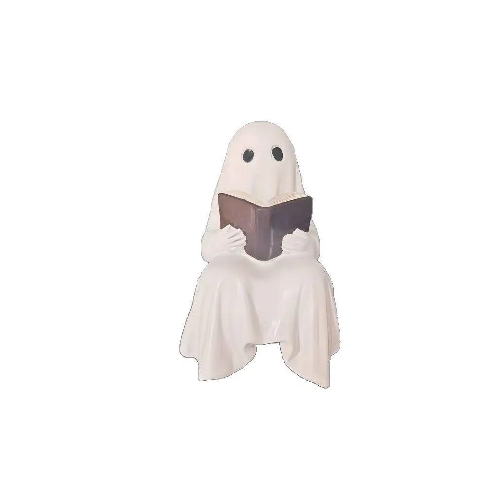 1 Piece of Halloween Little Ghost Statue Ornaments for Loving Reading,  Home Decoration, Christmas, Halloween Gift