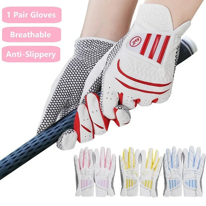 Golfist Women Golf Gloves Left Hand Right Hand Sport Mitten Quality PU Non-Slip Golf Gloves Breathable Palm Protection Handcover