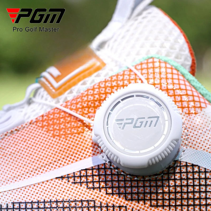 PGM Men's Golf Shoes Summer Breathable Knob Lace Outdoor Sports Sneakers XZ418