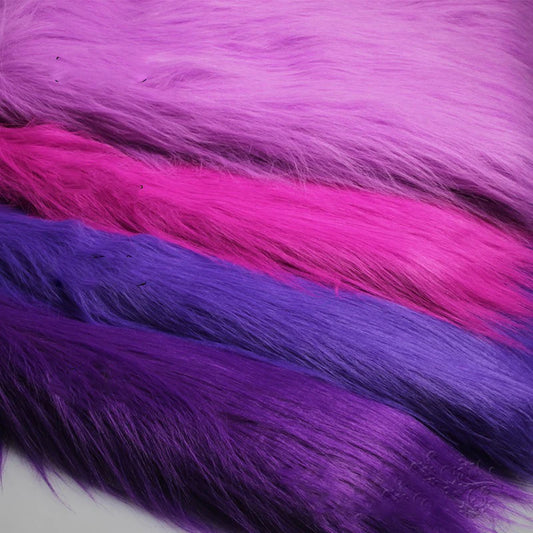 4 Kinds of Purple 12cm Long Pile Fur Faux Fur Fabric Soft Plush Faux Fur Fabric Sewing DIY Toy Home Background Decoration Cloth