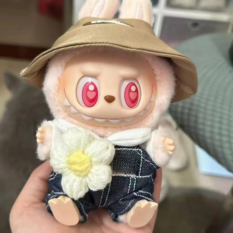 Mini Plush Doll'S Clothes Outfit Accessories for Korea Kpop Exo Labubu V1 V2 Idol Dolls Goose Dinosaur Macaron Clothing Gift