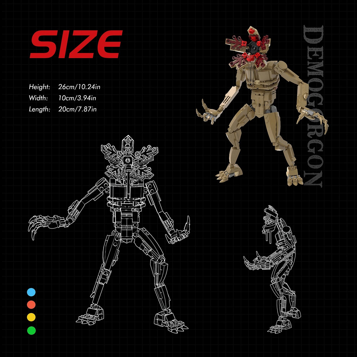 Demogorgon Toy Building Sets, Stranger Monster Figure Cannibal Flower Toys for Horror TV Series Fans, Halloween Present, 354 Pcs