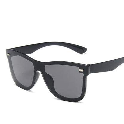 New Fashion Sunglasses One Piece Trend Personality Eyeglass Brand Design Protection Reflective Frameless Sunglassess UV400