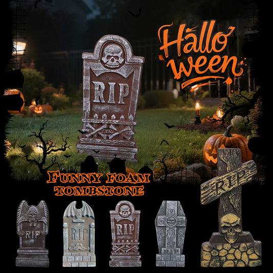 Mini RIP Tombstones Skulls DIY Cemetery Coffin Graveyard Miniature Halloween Decoration Fairy Garden Ornaments Accessories