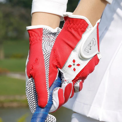 PGM 1 Pairs Women Golf Gloves Soft Breathable PU Leather With Non-Slip Particle Outdoor Sports Wholesale Accessories ST020
