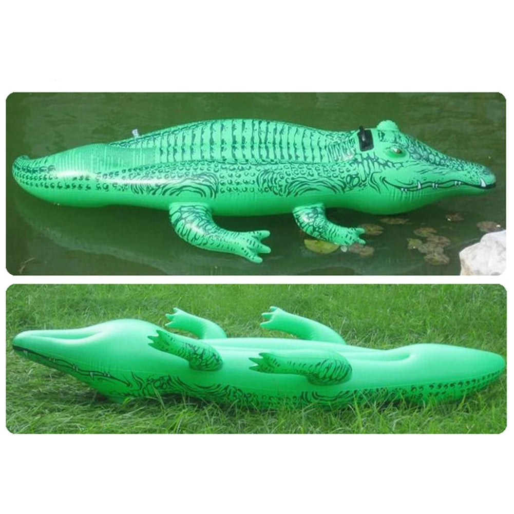 Inflatable Swimming Pool Water Toy Crocodile Water Ride Toys Summer Pool Beach Floating Inflatable Alligator Seat