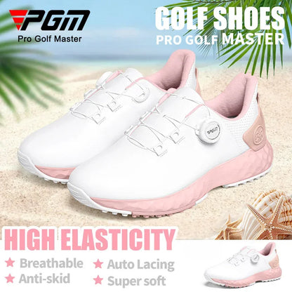 PGM Golf Shoes Woman Nail Waterproof Sneaker Non-Slip, Lightweight Knobs, Comfortable, Cushioned, Spikeless Shoes XZ365