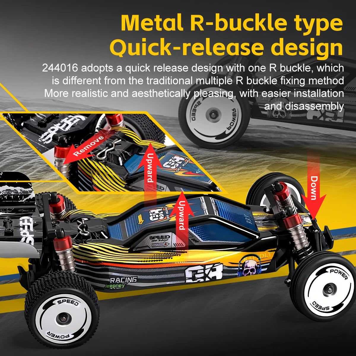WLtoys 244016 1:24 RC Car 2.4G With DIY Lighting Electric High-Speed Competitive Racing Car Remote Control Toy for Kid Gift