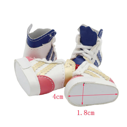 Labubu  Shoes (4*1.8cm) Doll Sneakers ,For 17cm Macaron Plush and 15cm EXO Cotton Doll and 1/6 BJD Doll Clothes Shoe Accessoires