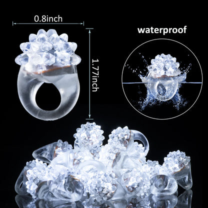 White Wedding Mix Sets LED Light Up Glasses Glow Bracelets and Flashing Bumpy Rings Wedding Party Favors Supplies