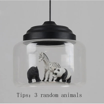 Nordic Cartoon Pendant Lights Led Lighting Cute Animal Hanging Lamps for Children Room Light Glass Lamp Bedroom Home Decor Gift