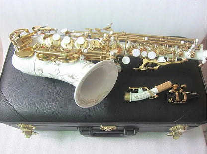 New High Quality Soprano Saxophone White Saxophone Curved Soprano Sax Complete Fittings