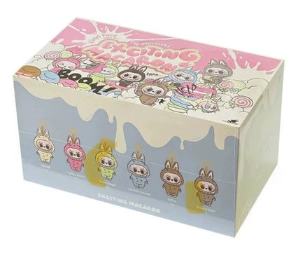 Original Popmart Labubu Exciting Macarons Vinyl Series Blind Box Sit Anime Kawaii Figure Room Decoration Collection Toy Kid Gift