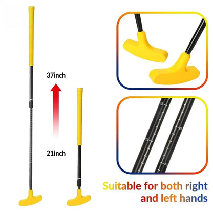 Golf Retractable Putter Adjustable Children Adult Double Sided Clubs Golf Practice Supplies