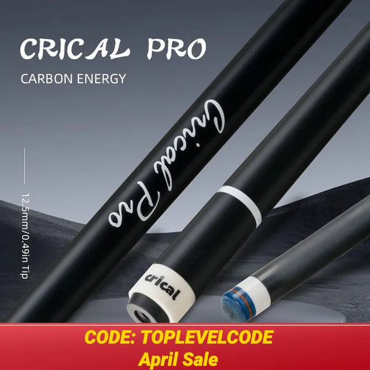 CRICAL CL-PRO Carbon Fiber Pool Cue Stick With 12.5mm Tip 3 * 8/8 Joint Pin  Low Deflection  for Professional 1/2 Billiard Cue