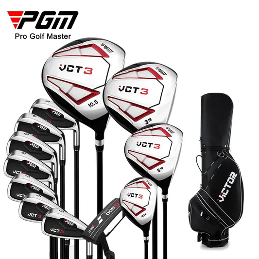 PGM Men's 9/12 Branch Golf Clubs Sets Titanium VCT Third Generation Right Handded Complete Beginner's Full Golf Set Rod MTG031