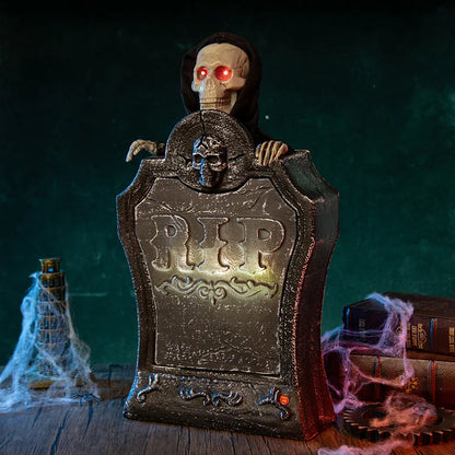 Halloween Horror Tombstone Ornament Lifting Luminous Tombstone Luminous Sound Tombstone Ghost Festival Costume Prop