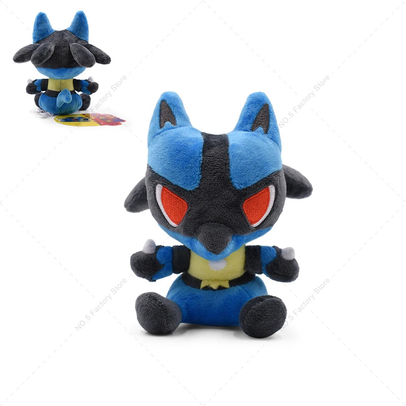 16-31cm Pokemon Standing Lucario Shiny Plush Doll Cute Mega Riolu Animal Stuffed Quality Peluche Toy Children Halloween Gifts