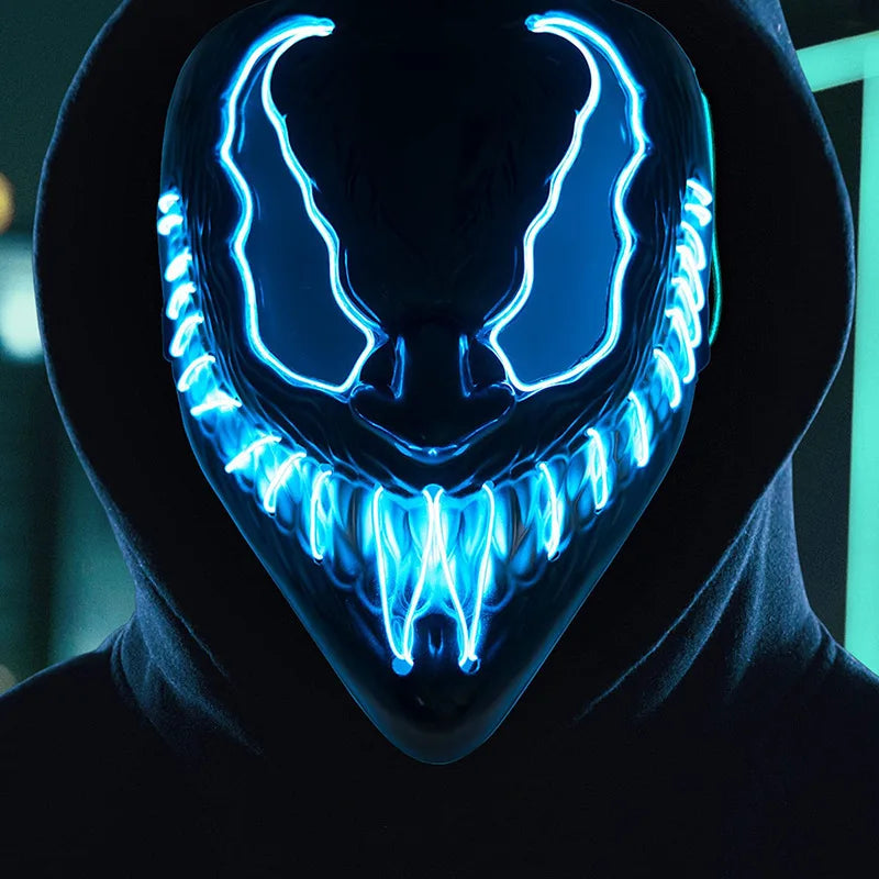 Marvel Venom Mask With Lens Halloween Party Decoration LED Mask Propsfor Hot Toys Venom Cosplay Costume Mask Full Face Glow
