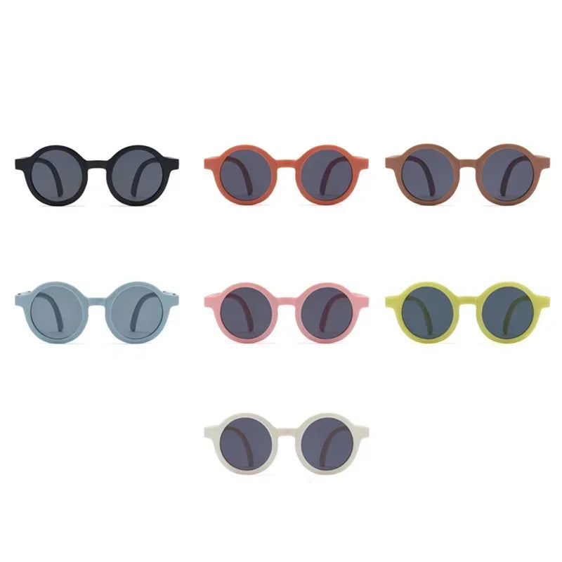Classic Ins Folding Sunglasses Children Brand Designer Pink Round Frame Sun Glasses Girls Boys Lentes UV400 Gafas Sol Mujer