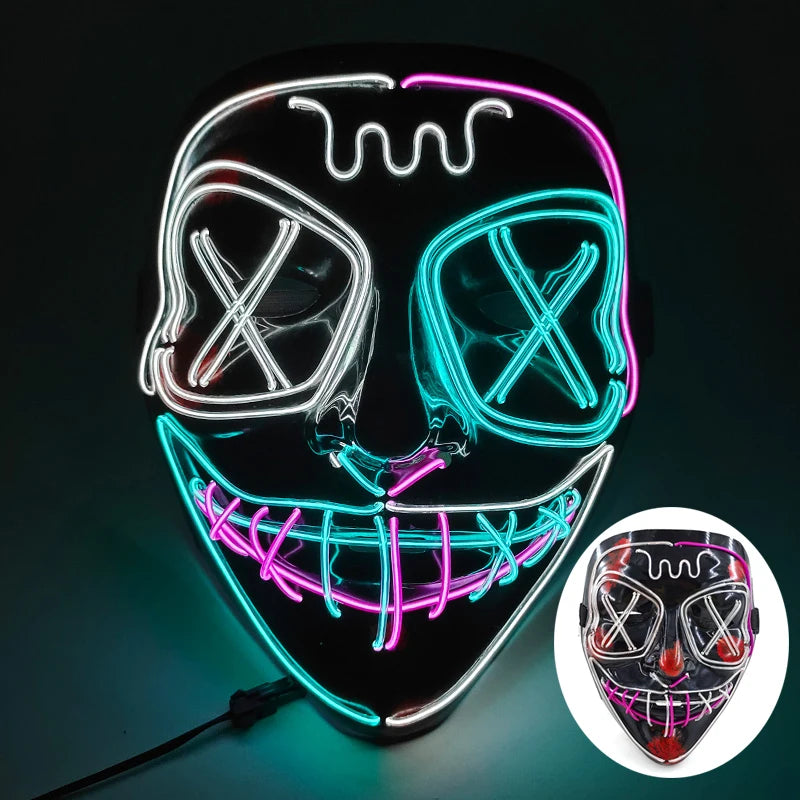 New Arrival Halloween Mask Horror Venom  LED Luminous Mask Cosplay Costume Makeup Prom Party