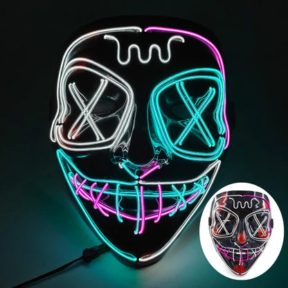 New Arrival Halloween Mask Horror Venom  LED Luminous Mask Cosplay Costume Makeup Prom Party