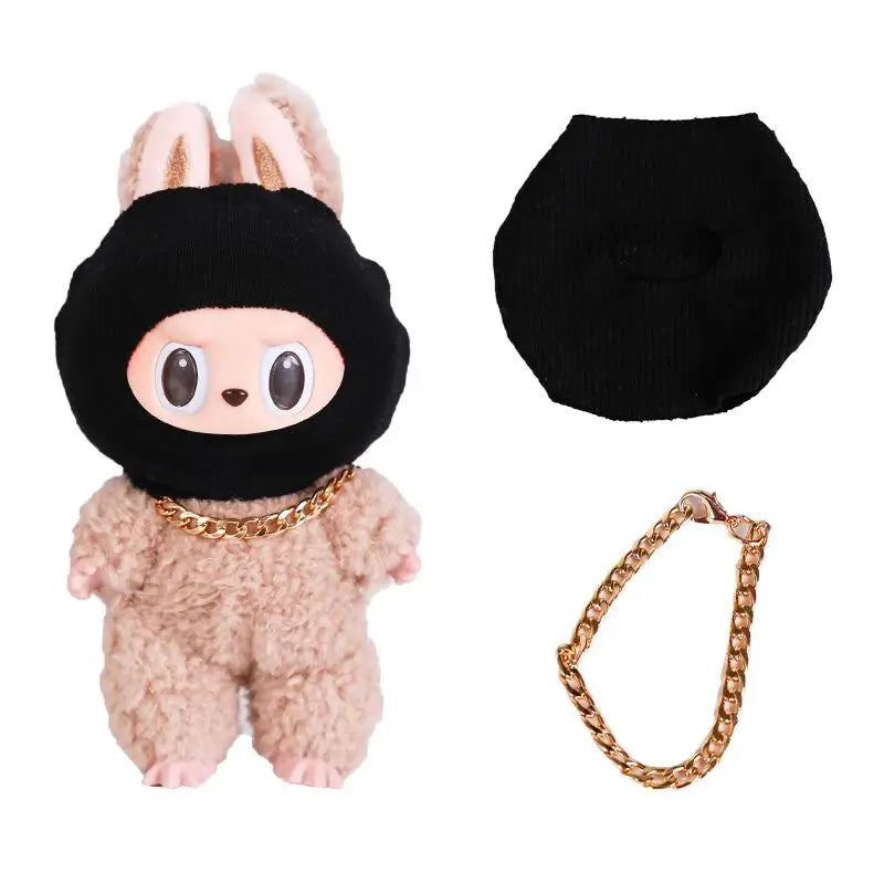 For 17 Cm Ropa Labubu V1/V2/V3 Doll Clothes Outfit Cool Swat Suit Sunglasses Police Uniform Doll Wearing for Labubu Accessories
