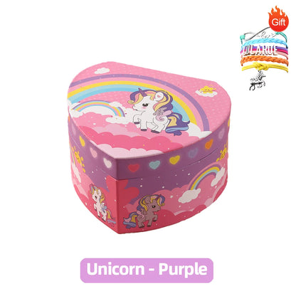Unicorn Music Jewelry Box Heart-Shaped With Spining Ballet Dancer Doll Multi Purpose Storage Music Box Christmas Gifts for Girls