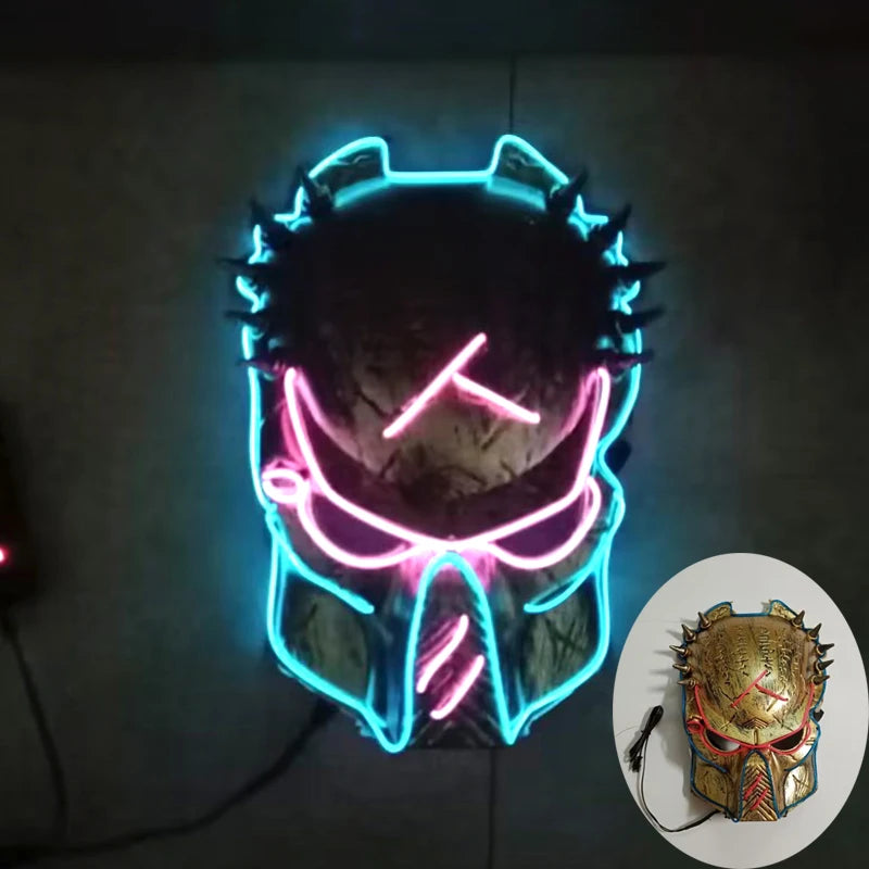 New Arrival Halloween Mask Horror Venom  LED Luminous Mask Cosplay Costume Makeup Prom Party