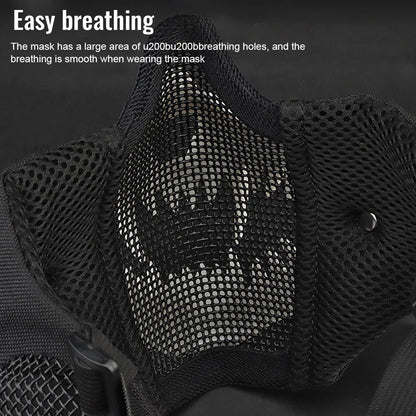 Skeleton Half Face Cover Outdoor Cycling Skeleton Ear Half Face Cover Halloween Fangs Scary Horror Costume Props
