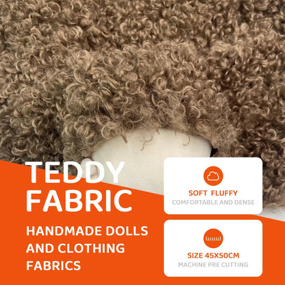 Aetificial Lmitation 100% Polyester Teddy Wool Fabric 40x45cm Diy Handmade Doll Fur Fabrics