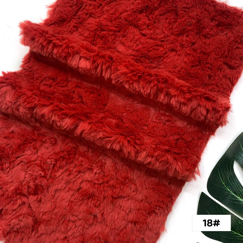 25x45cm Embossed Microfiber Plush Faux Fur Furry Fabric Soft Imitation Rabbit Fur DIY Doll Garment Coat Jacket Sewing Material