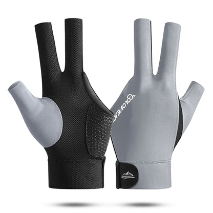 1Pcs Open Finger Billiard Gloves Antiskid Polyester Snooker Billiard Gloves Adjust Sticker Portable Lightweight Amateur Training