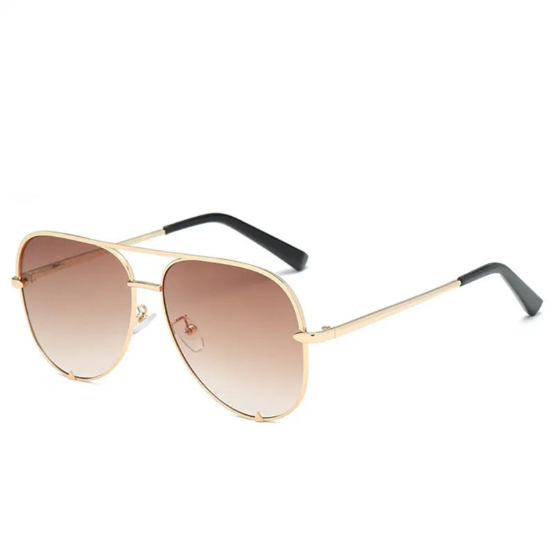 Woman Sunglasses Fashion Cool Pilot Style Polarized Glasses Luxury Glasses Mirror Retro Rivet Yellow Sun Glasses UV400