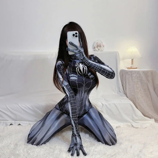 Sexy Women's Spider Man Costume Halloween Girl Superhero Cospaly Venom Spider Man Corset for Women Girl Spandex Suit Jumpsuit