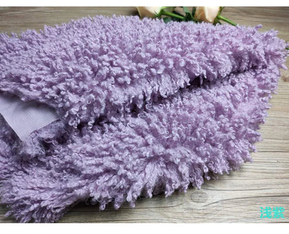Purple 2cm Long Hair Imitation Beach Wool Small Curly Lamb Volume Plush Garment Fur Fabric Newborn Baby Photography Props