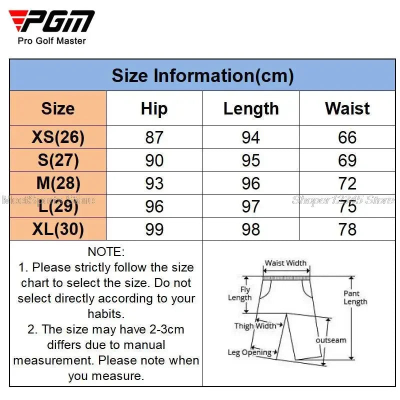 Pgm Women's Casual Golf Trousers Slim Fit Golf Pants Ladies High Waist Pants Summer Quick Dry Breathable Sports Pants XS-XL