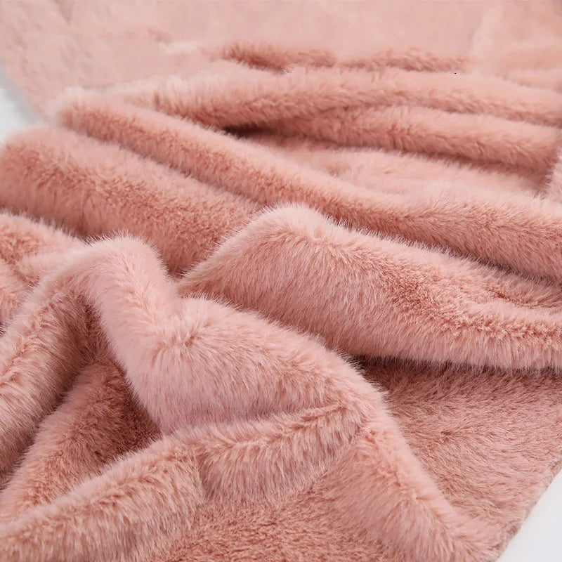 40Colours 2cm Imitation Mink Plush Fur Fabric Doll Manual DIY Counter Scarf Cuddle Doll Faux Fur Fabric 50*50