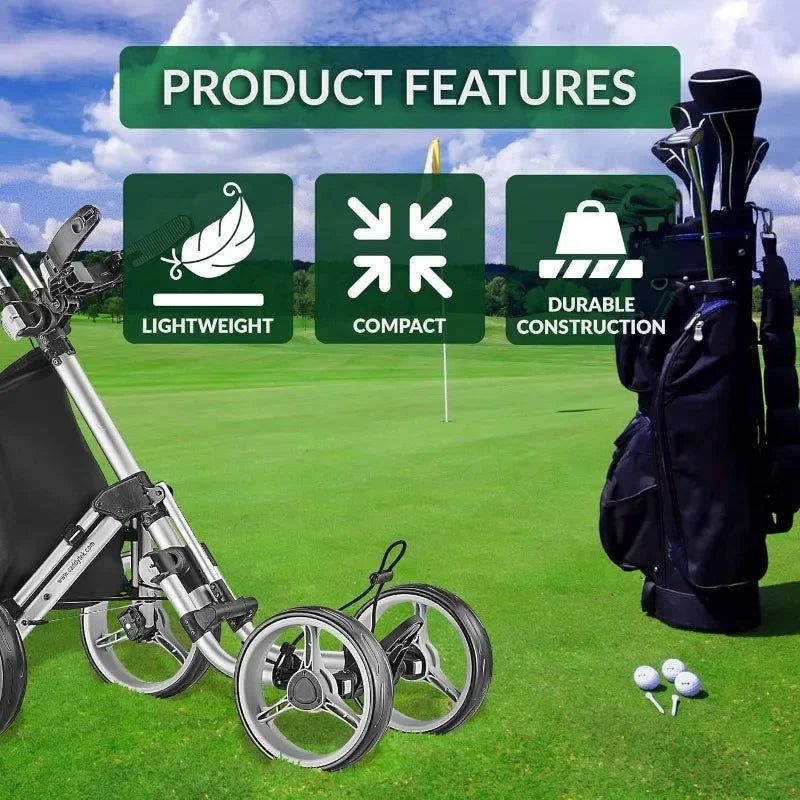 CaddyTek Explorer V8 - SuperLite 4 Wheel Golf Push Cart, Explorer Version 8