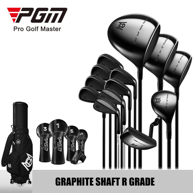 PGM MTG062 Golf Clubs Set Complete Set Right Handed for Men Full 13 Clubs With Wedge Black Golf Club Set