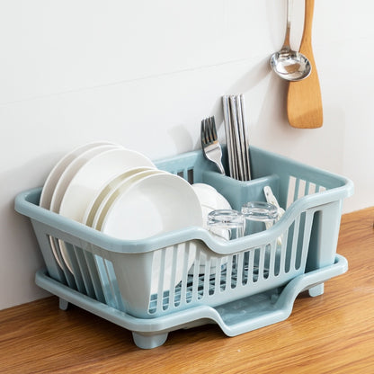 Dish Drying Rack Kitchen Utensils Drainer Rack with Drain Board Countertop Dinnerware Organizer Kitchen storage rack Tools
