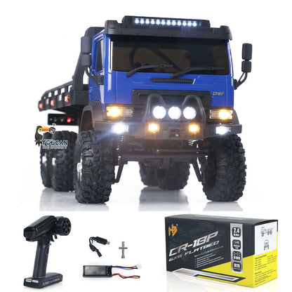 US Stock Hobby Plus CR18P 1/18 6x6 RC Rock Crawler Flatbed Truck RTR Remote Control Off Road Toy Car With 2-Speed Gear Lights