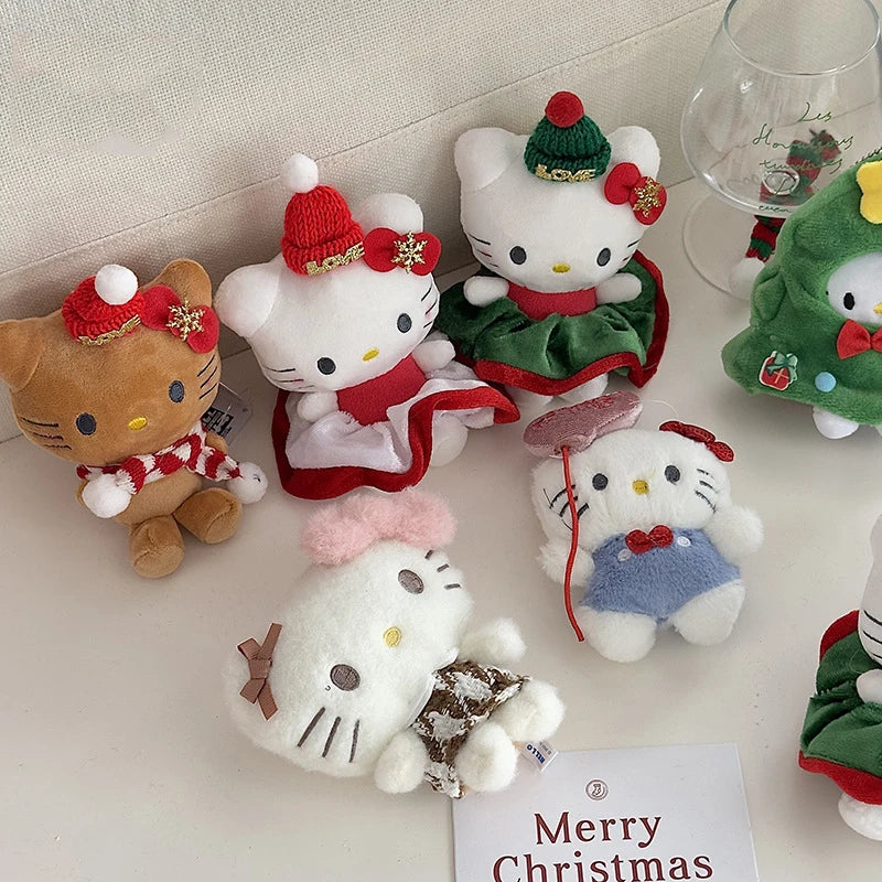 Halloween Christmas Decoration Dolls My Melody Kuromi Cinnamoroll Kt Cat Plush Toy Small Pendant Stuffed Animals Keychains Gifts